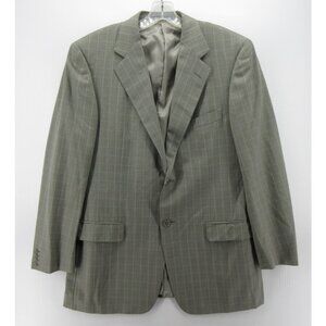 Ermenegildo Zegna Sport Coat 42 Saks Windowpane Blazer Wool Jacket *